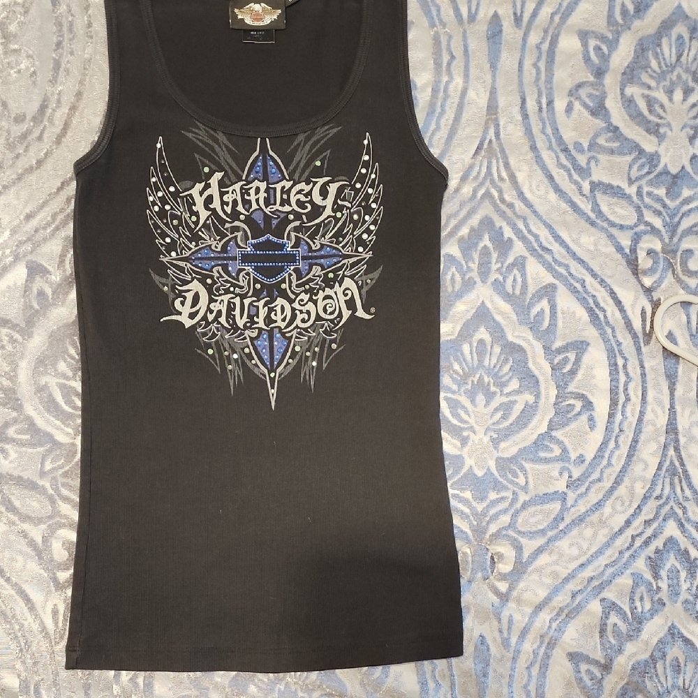 Harley-Davidson Black and Blue Graphic Tank